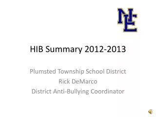 HIB Summary 2012-2013