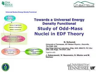 Towards a Universal Energy Density Functional Study of Odd-Mass Nuclei in EDF Theory