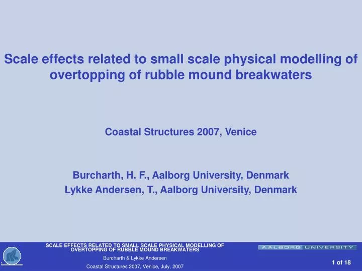 scale effects related to small scale physical modelling of overtopping of rubble mound breakwaters
