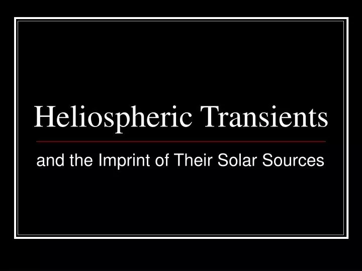 heliospheric transients