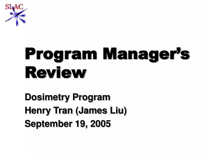 program manager s review