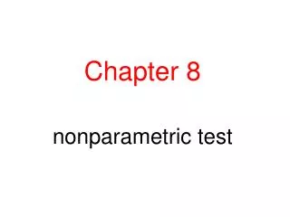 Chapter 8 nonparametric test
