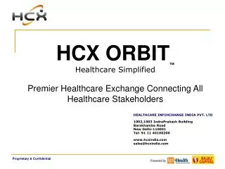HCX ORBIT TM Healthcare Simplified