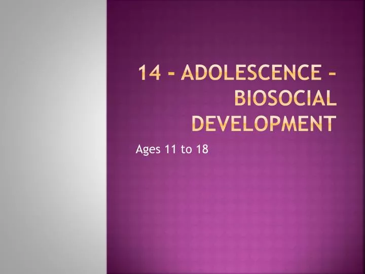 14 adolescence biosocial development