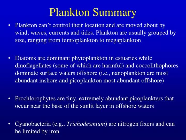 plankton summary