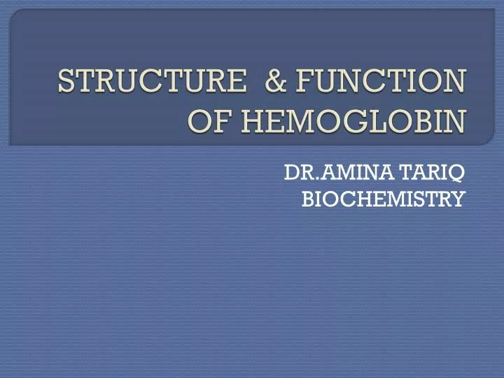 structure function of hemoglobin