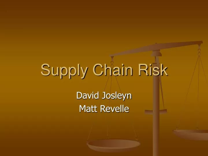 supply chain risk