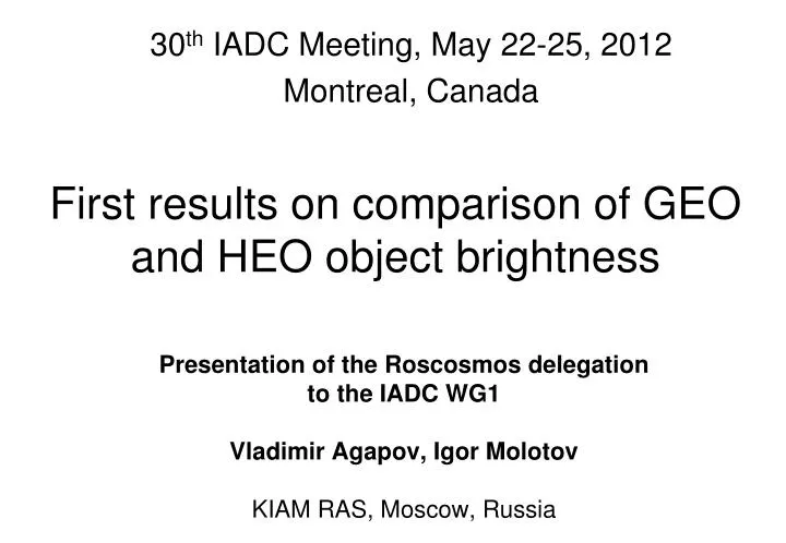first results on comparison of geo and heo object brightness