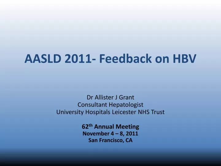 aasld 2011 feedback on hbv