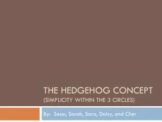 THE Hedgehog concept (Simplicity within the 3 circles)