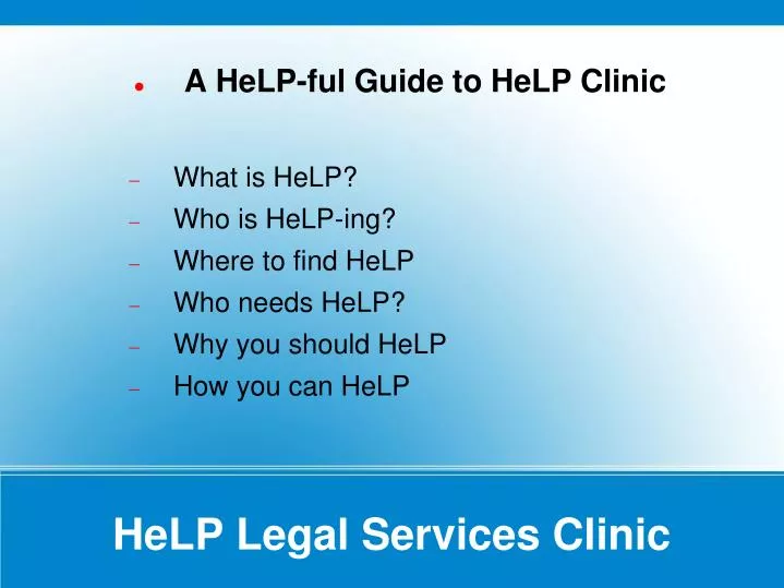 help legal services clinic
