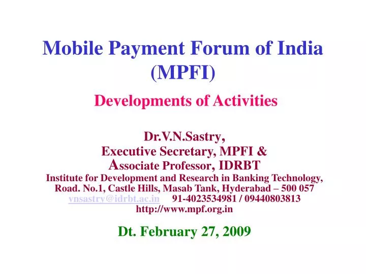mobile payment forum of india mpfi