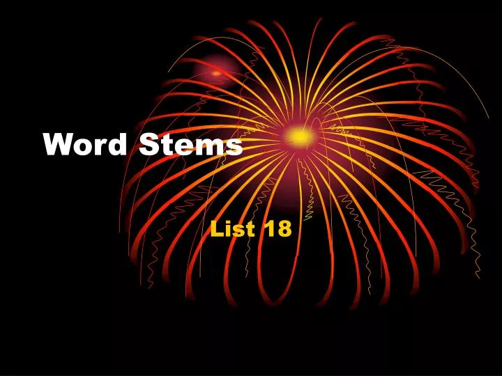 word stems