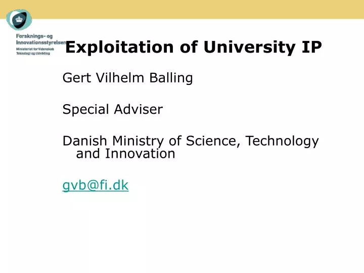 exploitation of university ip