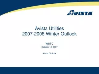 Avista Utilities 2007-2008 Winter Outlook