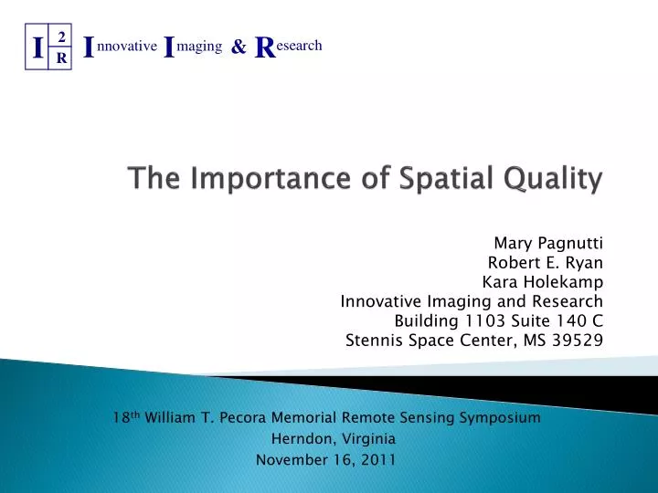 the importance of spatial quality