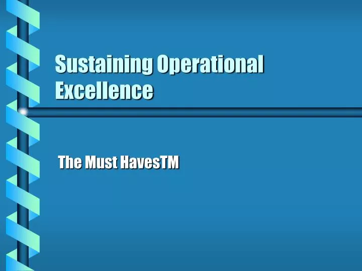 sustaining operational excellence