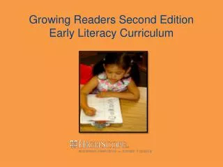 Growing Readers Second Edition Early Literacy Curriculum