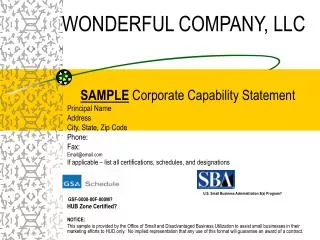 WONDERFUL COMPANY, LLC