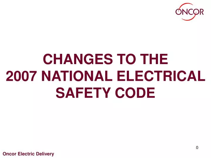 changes to the 2007 national electrical safety code