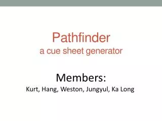 Pathfinder a cue sheet generator
