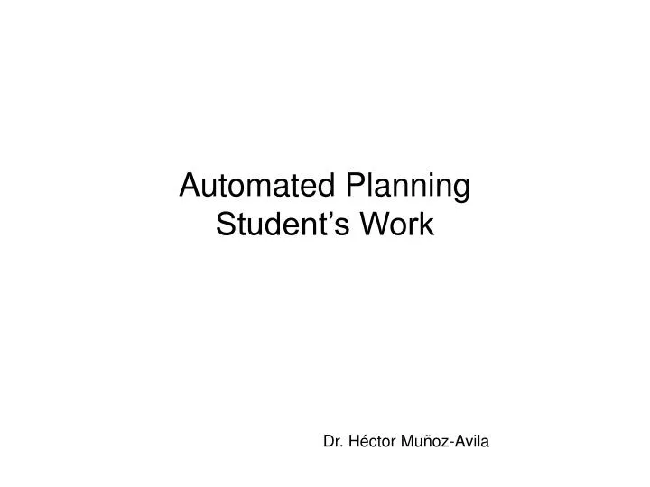 automated planning student s work