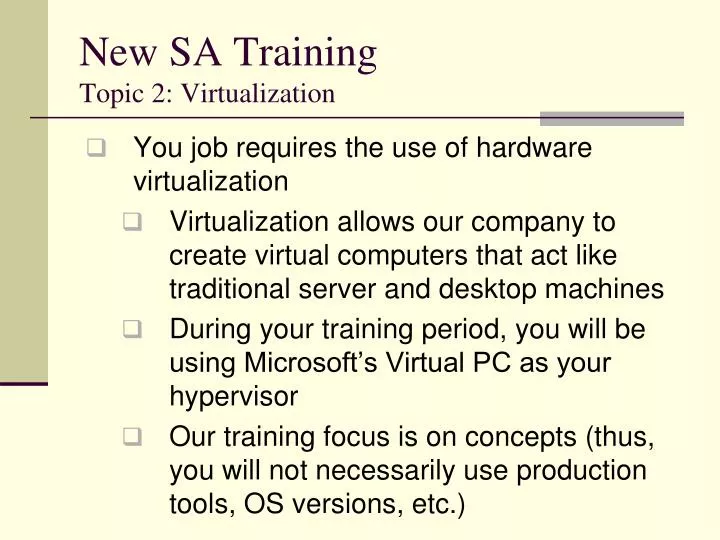 new sa training topic 2 virtualization