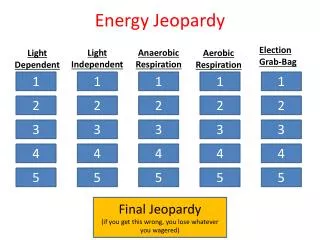 Energy Jeopardy