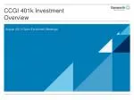 CCGI 401k Investment Overview & GPS Solutions - Open Enrollment August 2013 - slide 1