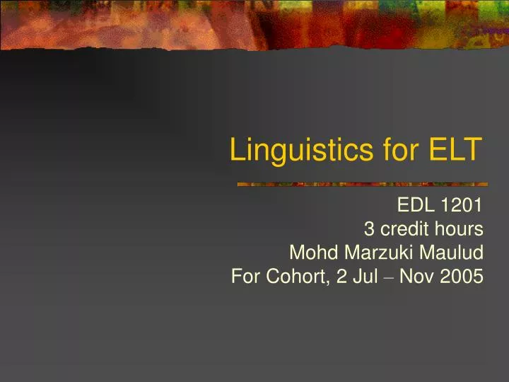 linguistics for elt