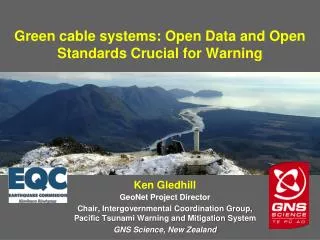 Green cable systems : Open Data and Open Standards Crucial for Warning