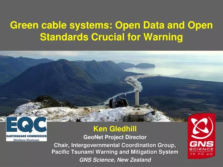 green cable systems open data and open standards crucial for warning