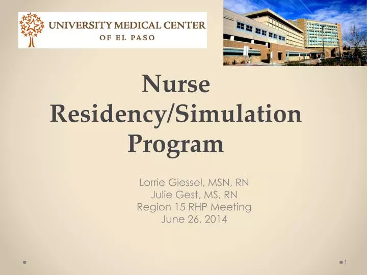 nurse residency simulation program