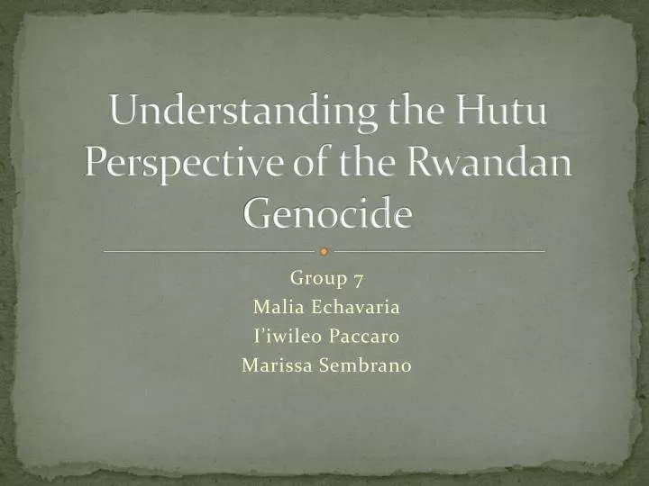 understanding the hutu perspective of the rwandan genocide