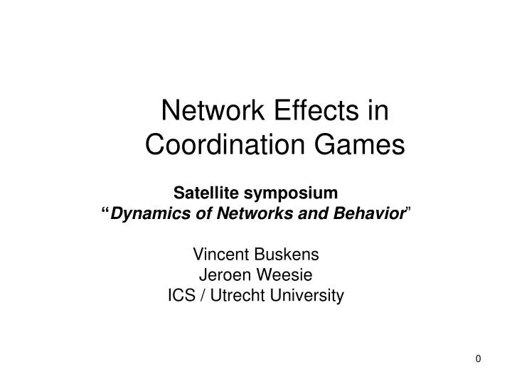 network effects in coordination games