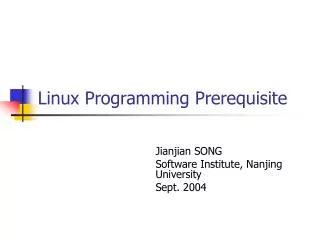 Linux Programming Prerequisite