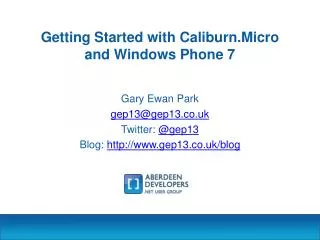 Getting Started with Caliburn.Micro and Windows Phone 7