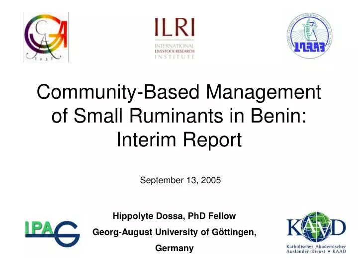community based management of small ruminants in benin interim report