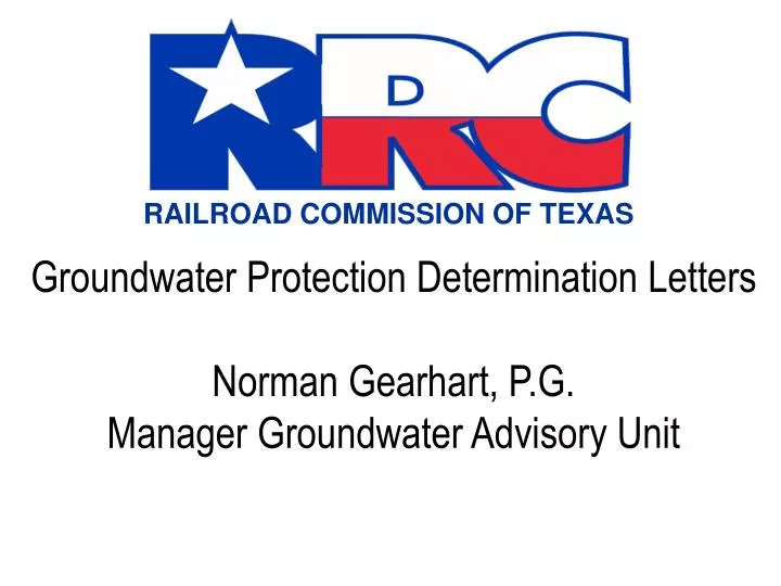groundwater protection determination letters norman gearhart p g manager groundwater advisory unit