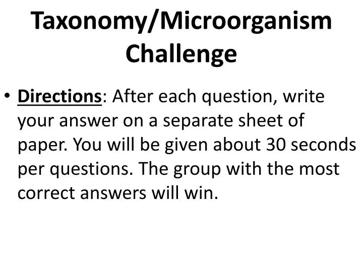 taxonomy microorganism challenge