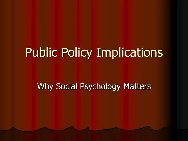 public policy implications
