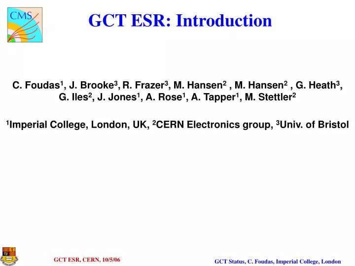 gct esr introduction
