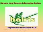 Haryana Land Records Information System