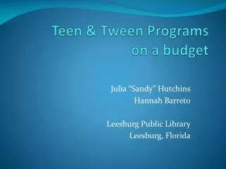 teen tween programs on a budget
