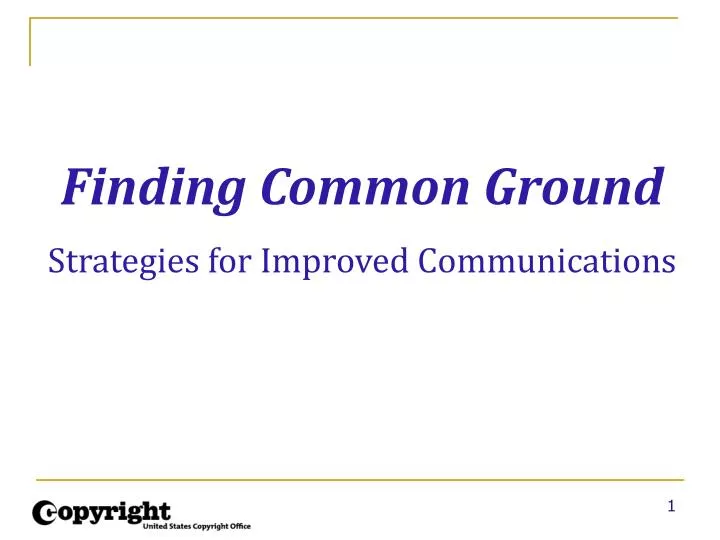 finding common ground strategies for improved communications
