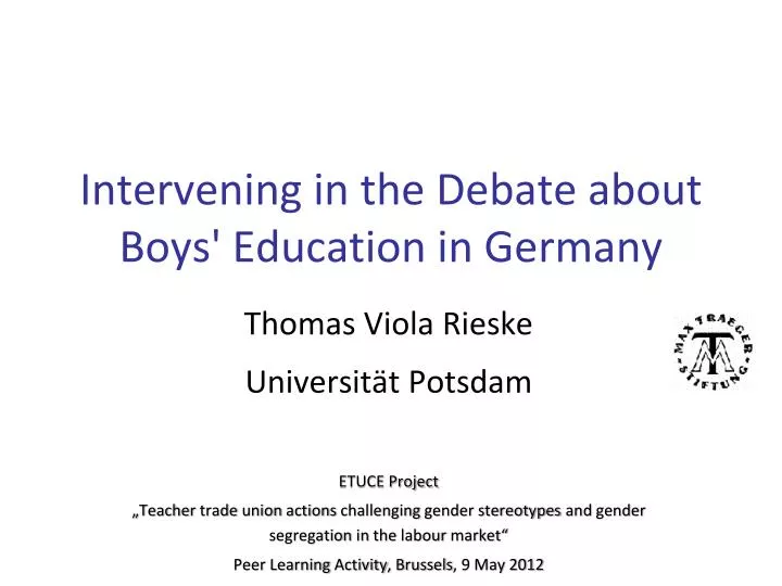 intervening in the debate about boys education in germany