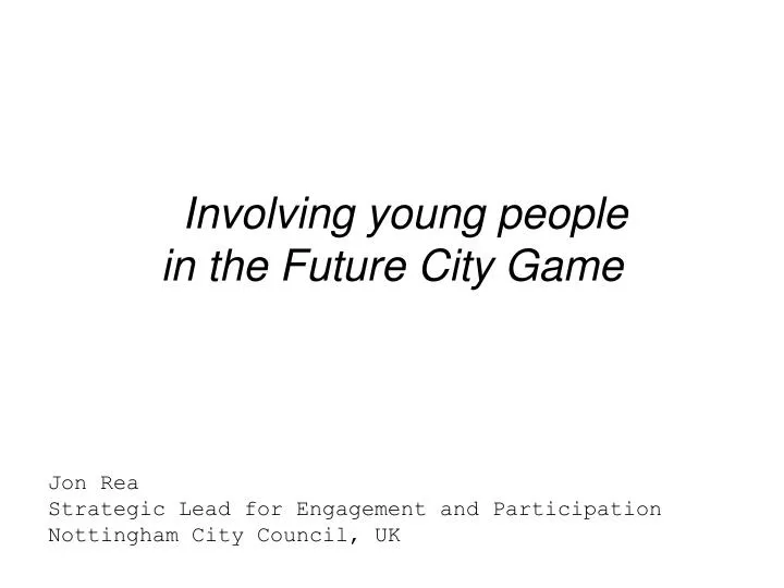 involving young people in the future city game