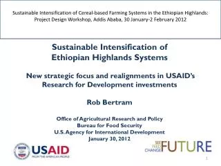 Sustainable Intensification of Ethiopian Highlands Systems