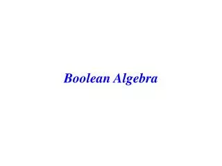 Boolean Algebra