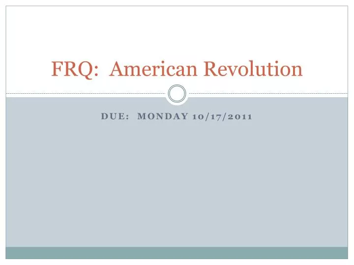 frq american revolution